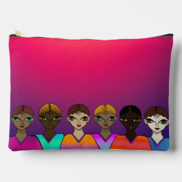 Big Eyes Orange & Lila Zubehörtasche