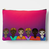 Big Eyes Orange & Lila Zubehörtasche (Vorderseite)