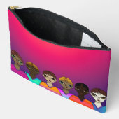 Big Eyes Orange & Lila Zubehörtasche (Offen)