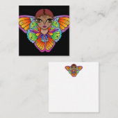 Big Eyes Sticker Quadratische Visitenkarte (Vorne/Hinten)