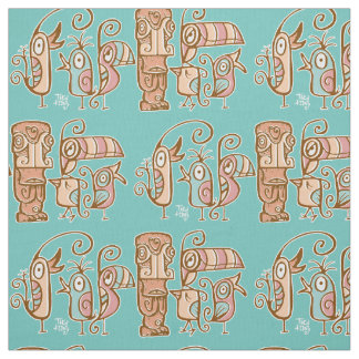 Big Eyes Tiki mit Vögeln Stoff