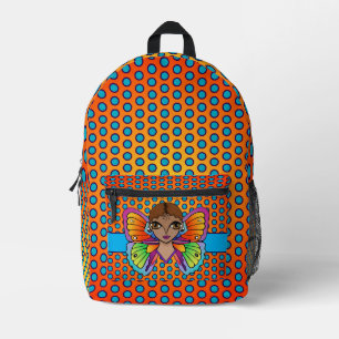 Big Eyes und Polka Dots Print Cut Rucksack