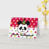 Big Face Panda Cartoon Geburtstag Karte (Gelbe Blume)