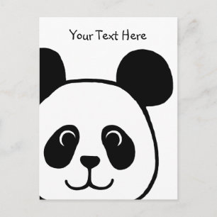 Big Face Panda Cartoon Postkarte
