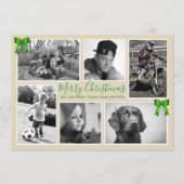 Big Family Weihnachten Foto Collage Beige Karten (Vorderseite)