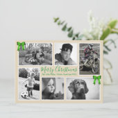 Big Family Weihnachten Foto Collage Beige Karten (Stehend Vorderseite)