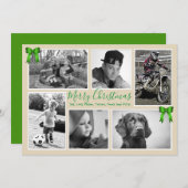 Big Family Weihnachten Foto Collage Beige Karten (Vorne/Hinten)