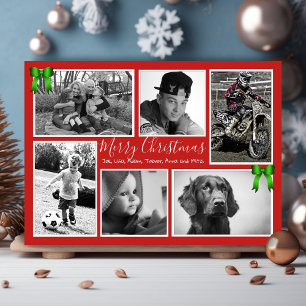 Big Family Weihnachten Foto Collage Red Green
