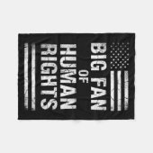 Big Fan Of Human Rights Distressed American Flag A Fleecedecke (Vorderseite (Horizontal))