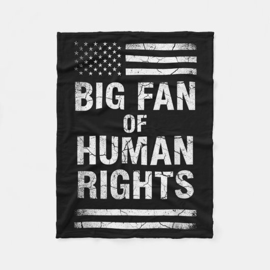 Big Fan Of Human Rights Distressed American Flag A Fleecedecke (Vorderseite)