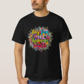 Big Fan of Human Rights Floral Design T-Shirt (Vorderseite)