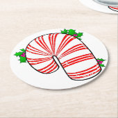 Big Fat Candy Cane Runder Pappuntersetzer (Angewinkelt)
