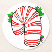 Big Fat Candy Cane Runder Pappuntersetzer (Vorderseite)