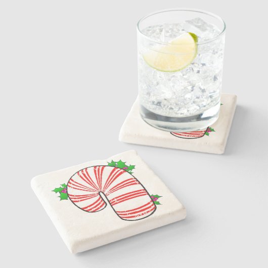 Big Fat Candy Cane Steinuntersetzer (Seitenansicht)