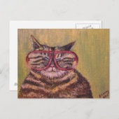 Big Fat Glasses Cat Postkarte (Vorne/Hinten)