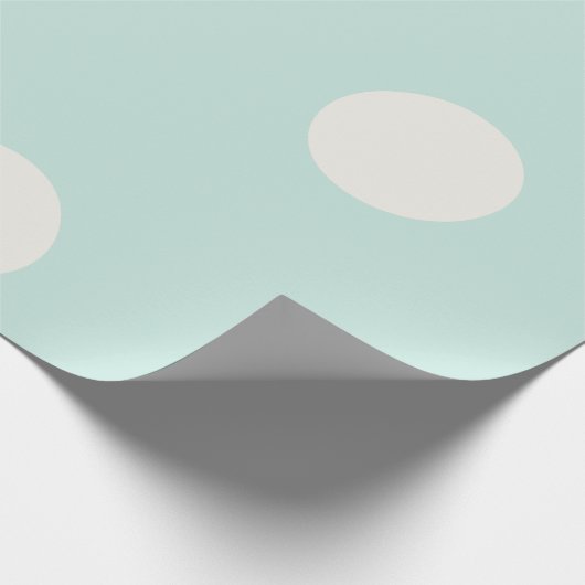 Big Fat Vanilla Polka Dots Muster auf Mint Hochzei Geschenkpapier (Ecke)