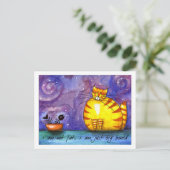 Big Fat Yellow Cat - PostCard Postkarte (Stehend Vorderseite)