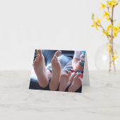 Big Feet, Little Feet - leere Notizkarte Karte (Gelbe Blume)