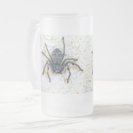Big Female Huntsman Spider, Mattglas Bierglas (Vorderseite Links)