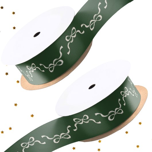 Big Festivals Bows Green Weihnachtsfeiertag Satinband