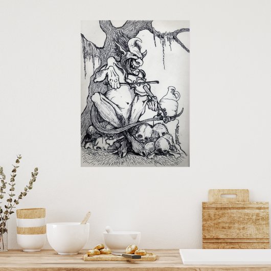 "BIG FETT DEVIL FIDLIN" POSTER (Küche)