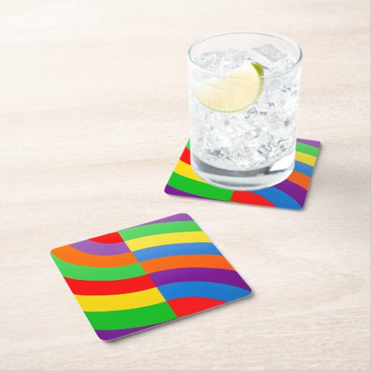 BIG FETTBÜHNE STREIFEN KREISE RECHTECKIGER PAPPUNTERSETZER (Vor Ort)