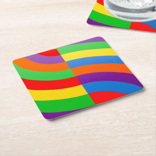 BIG FETTBÜHNE STREIFEN KREISE RECHTECKIGER PAPPUNTERSETZER (angewinkelt)