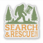 Big Ffoot Such- und RettungsscheibenGolf Aufkleber (Vorderseite)