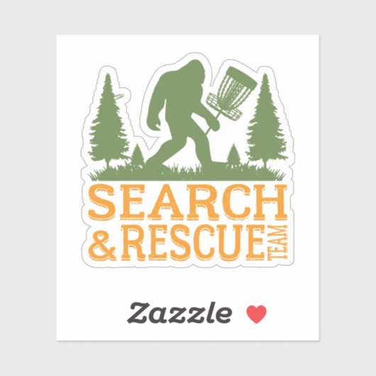 Big Ffoot Such- und RettungsscheibenGolf Aufkleber (Blatt)