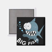 Big Fish - 2 Zoll Square Magnet  (Vorderseite/Rückseite)