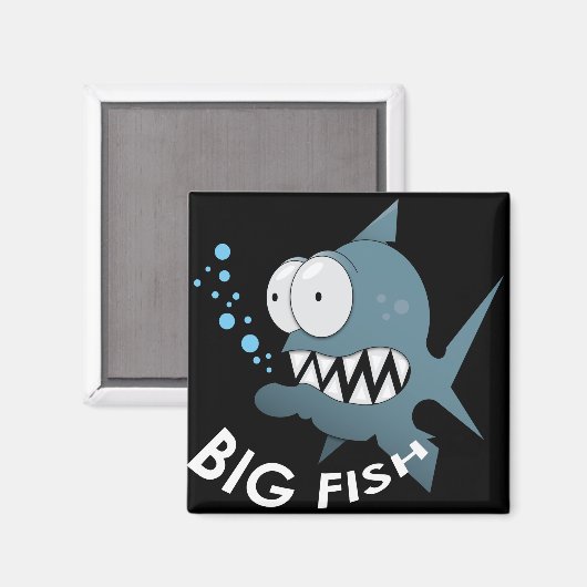 Big Fish - 2 Zoll Square Magnet  (Vorderseite/Rückseite)