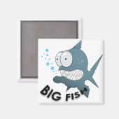 Big Fish - 2 Zoll Square Magnet  (Vorderseite/Rückseite)