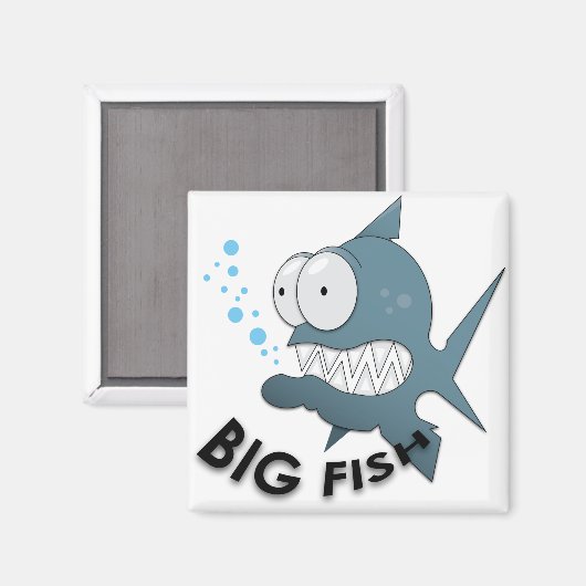 Big Fish - 2 Zoll Square Magnet  (Vorderseite/Rückseite)