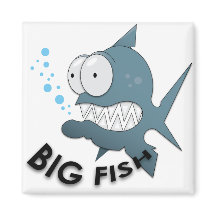 Big Fish - 2 Zoll Square Magnet 