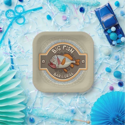 Big Fish Bar and Grill Poster Pappteller (Party)