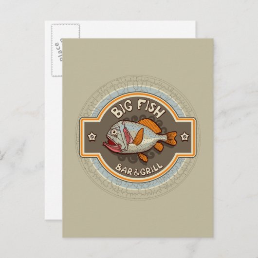 Big Fish Bar and Grill Poster Postkarte (Vorne/Hinten)