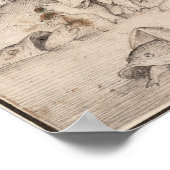 Big Fish Eat Little Fish by Pieter Bruegel Poster (Ecke)