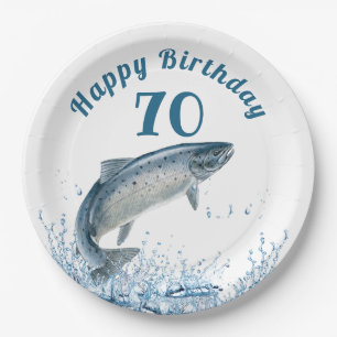 Big Fish in Wasser 70. Geburtstag Party Papier Pla Pappteller