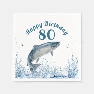 Big Fish in Wasser 80. Geburtstagsparty Napkins Serviette