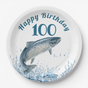 Big Fish in Water 100. Geburtstag Party Papier Pla Pappteller