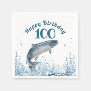 Big Fish in Water 100. Geburtstagsparty Napkins Serviette