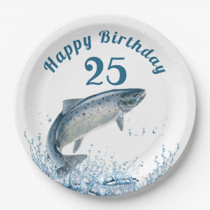 Big Fish in Water 25. Geburtstagsparty Papier Plat Pappteller