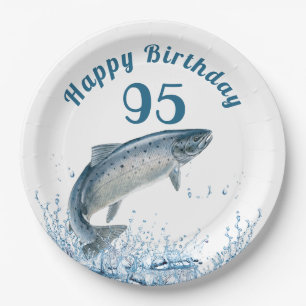 Big Fish in Water 95. Geburtstagsparty Papier Plat Pappteller