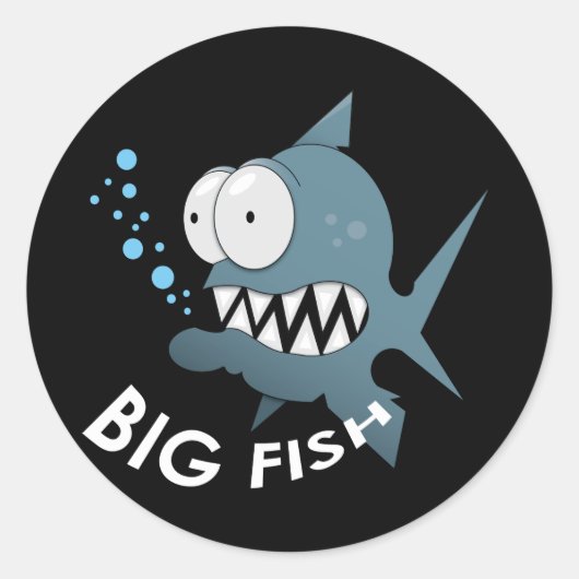 Big Fish - Klassischer Rundaufkleber, glänzende  Runder Aufkleber (Vorderseite)