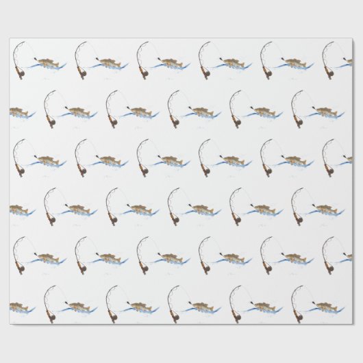 Big Fish on Fish Pole Geschenkpapier (Flach)