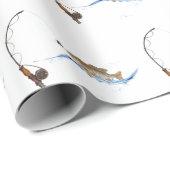 Big Fish on Fish Pole Geschenkpapier (Rolleneckpunkt)