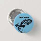 Big Fish primitive Art Black Line Zeichnend und Na Button (Vorne & Hinten)