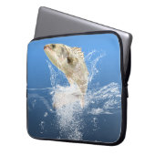 Big Fish Splashing Blue Water Laptopschutzhülle (Vorderseite Links)