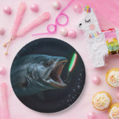 Big Fish with Neon Lure Pappteller (Party)