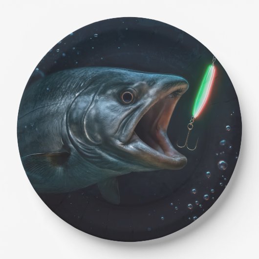 Big Fish with Neon Lure Pappteller (Vorderseite)